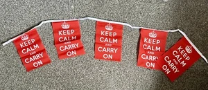 KEEP CALM AND CARRY ON 1 Meter FAHNE WIMPELKETTE 5 Fahnen - Bild 1 von 2