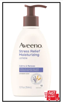 Aveeno 减压保湿身体乳液含薰衣草天然燕麦片,12fl — 第 1/3 张图片