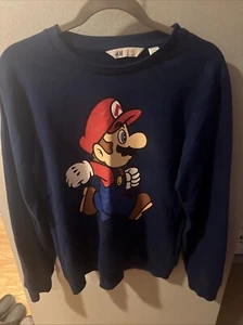 Super Mario Long Sleeve Shirt Nintendo H&M Medium Large Standard Size - Picture 1 of 8
