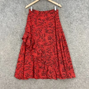NEW Seed Heritage Womens Skirt Size 8 Red Animal Print A-Line Midi Flare 7110 - Picture 1 of 12
