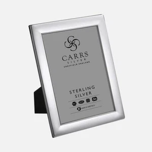 CARRS - Plain Sterling Silver Photo Frame With Wood Back - 9 x 6cm (3½" x 2½") - Picture 1 of 5