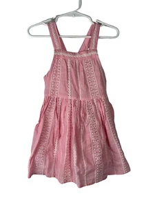 Cat & Jack Girls Dress Pink White Embroidered Eyelet Sleeveless Size 2T - Picture 1 of 7