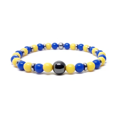 Bracciale Hellas Verona Frosinone calcio Parma Giallo e Blu Ematite Uomo Donna - Immagine 1 di 4