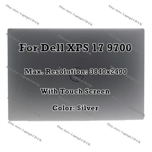 Silver 17" Dell XPS 17 9700 precision 5750 UHD 4K LCD Touch Screen Top Assembly - Picture 1 of 9