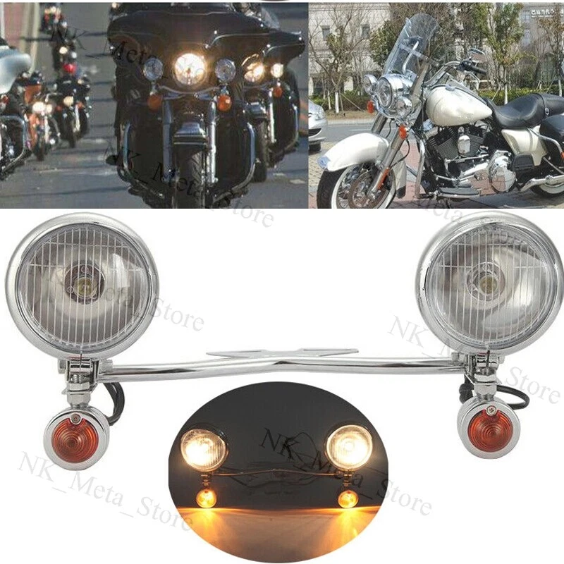 Barra de luz de señales de giro de paso para Honda Shadow ACE 750 1100 VT1100C cromada Foto 1 de 4