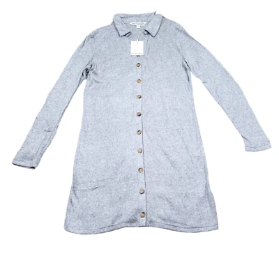 Walter Baker Rhonda Sheath Button Front Knitted Mini Sweater Dress Medium Gray - Image 1 of 4