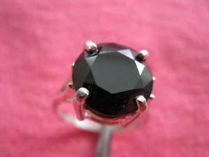 5.40ct NATURAL REAL BLACK DIAMOND RING,FREE DIAMOND TESTER,CERTIFICATE, SIZE 5 - Picture 1 of 12