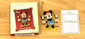VINTAGE NEW 2002 HALLMARK "PLAYFUL MINNIE" MINNIE MOUSE CHRISTMAS ORNAMENT - Foto 1 di 7