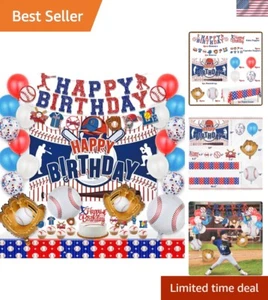Charming Baseball Theme Birthday Decorations Set - Happy Birthday Banners & More - Picture 1 of 9