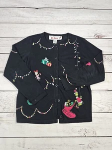 Vintage Michael Simon Dr. Seuss Grinch Christmas Sweater Cardigan Holiday S A11 - Bild 1 von 7