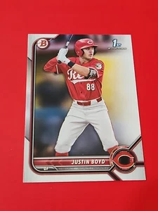 2022 Bowman Draft Paper Base BD-13 Justin Boyd - Cincinnati Reds - Picture 1 of 3