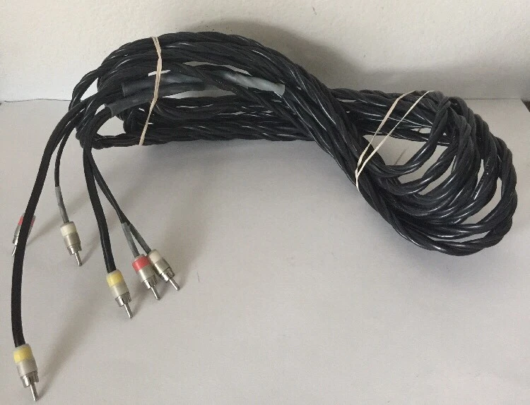 24 Foot AV 3-RCA AUDIO/VIDEO CABLE INDOOR OUTDOOR MALE RED YELLOW WHITE - Image 1 of 4