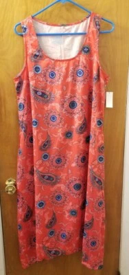 Vestido para mujer floral de cachemira boho hasta la pantorrilla sin mangas talla grande  Foto 1 de 4