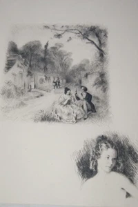PAUL EMILE BECAT GRAVURE ROMANTIQUE REMARQUE EROTIQUE R3187 - Imagen 1 de 1