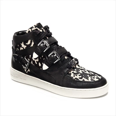 Michael Kors Robin Calf Hair High Top Black & White Sneakers Women US 10M - Image 1 of 4