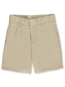 French Toast Pleated Front Unisex Twill Short with Adjustable Waist (Sizes 8 - 2 - Picture 1 of 4