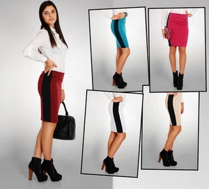 Sexy Women's Casual Stripe Skirt High Waist Pencil Sizes 8-12 FA70 - Picture 1 of 5