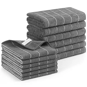 Juego de toallas y paños de cocina de microfibra, paquete de 12 platos suaves y absorbentes... - Imagen 1 de 9
