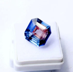 Natural Sapphire Pitambari 10.22 Ct Asscher Shape Certified Loose Gemstone - Picture 1 of 4
