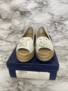 Adrienne Vittadini Parke Damen-Sandale weiß Plateau Peeptoe mit Quaste Größe 6 - Bild 1 von 5