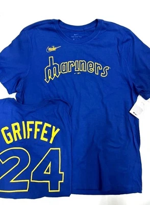 KEN GRIFFEY JR Seattle Mariners NAME NUMBER JERSEY Small T-Shirt NWT $35 msrp - Image 1 of 4