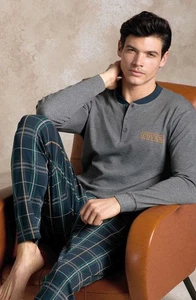 Pigiama uomo in jersey di cotone caldo Enrico Coveri EP2163 - Picture 1 of 2