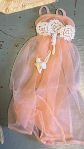 Vintage 1966 Barbie Chiffon Gown Shoes Pom-Poms Comb & Brush #1669 DREAMLAND - Picture 1 of 2