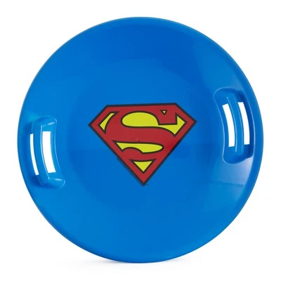 Slippery Racer Downhill Pro Superman Plastic Saucer Disc Snow Sled Slider, Blue