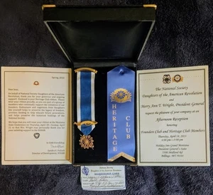 Daughters Of The American Revolution JE CALDWELL Pin Heritage Club Ribbon +More! - Picture 1 of 11