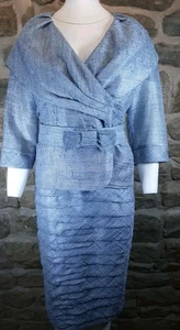 Luis Civit Dress Jacket Outfit  14 Blue New With Tags Rrp £587 Special Occasions - Picture 1 of 11