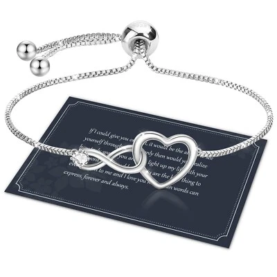 Pulsera J.Fee Infinity - Pulsera de Plata S925 con Corazón de Circonita Cúbica 5A -... Foto 1 de 4