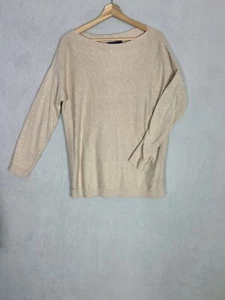 Joules, Women's Plain Light Beige Square Neck Pullover Jumper, Size UK 14 - Used - Picture 1 of 7
