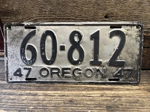 1947 Oregon License Plate Garage Auto Tag 60-812 Wall Decor - Picture 1 of 2