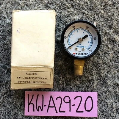 Weksler UA15C8L Gauge 100xkPa 0-100 PSI**NEW in Box** - Image 1 of 4