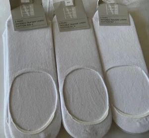 BNWT JOHN LEWIS INVISIBLE TRAINER LINERS COTTON RICH Size 4-7 White 30 pairs £10 - Picture 1 of 4