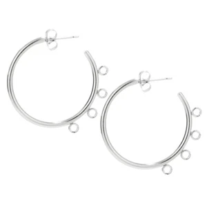 Ganchos para orejas de aro circular de acero inoxidable 20 piezas poste para pendientes hágalo usted mismo componentes de joyería  - Imagen 1 de 4