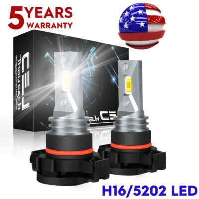 Para PONTIAC G8 2008-2009 5202 H16 CSP Luz antiniebla LED 6000K Par de bombillas brillantes Foto 1 de 4