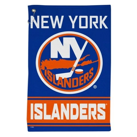 NEW YORK ISLANDERS ALL PURPOSE GOLF TAILGATE TOWEL 16"X25" HOOK AND GROMMET Cover