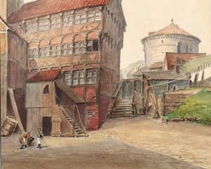HAMBURG SCHÜTZENHAUS C.J.S. v. ZISCHWITZ AQUARELL GOUACHE c.1890 31,5/24,5cm - Bild 1 von 4