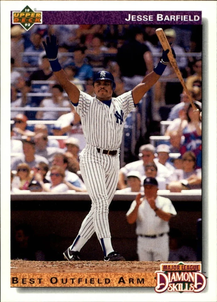 Jesse Barfield 1992 Upper Deck MLB #644 DS Baseball Card New York Yankees - Image 1 of 2