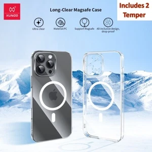 Funda delgada transparente XUNDD iPhone 16 16Pro 16 Promax nunca amarillenta con 2 cristales templados - Imagen 1 de 7