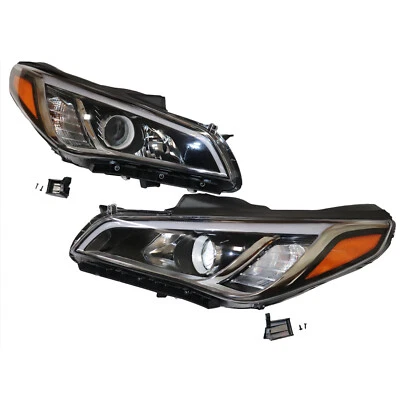 Headlight Set For 2015-2017 Hyundai Sonata Left and Right 2Pc Headlamps Assembly - Image 1 of 4