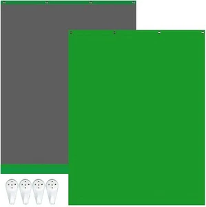 2-in-1 Green Blue Screen Backdrop Curtain Backdrop w/ Hooks for Meeting Gaming - Picture 1 of 14