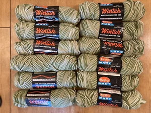 Vintage Wintuk Garn 12 Stück Murphy's Mart 100% Orlon Acryl Olive Ombre - Bild 1 von 6