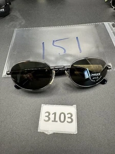 Police 2428 568, Vintage 90s black steampunk small oval sunglasses Deadstock - Picture 1 of 7