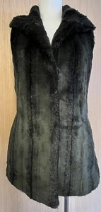 Kristen Blake Faux Fur Vest with Silver-Sheen, Slate Gray, XS - Picture 1 of 5