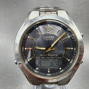 Casio Lineage Watch Men 38mm Gray Dial Steel Analog Digital Solar LCW-M200 Works - Picture 1 of 12