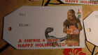 Star Wars + Jurassic World Chewie & Blue Happy Holidays Gift Tags - With string.