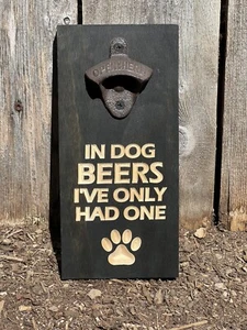 Dog Themed Beer Bottle Opener Plaque - Picture 1 of 2