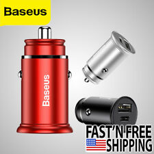BASEUS 36w Dual Ports USB Type-c PD 3.0 Qc 4.0 Car Charger Adapter Fast Charge